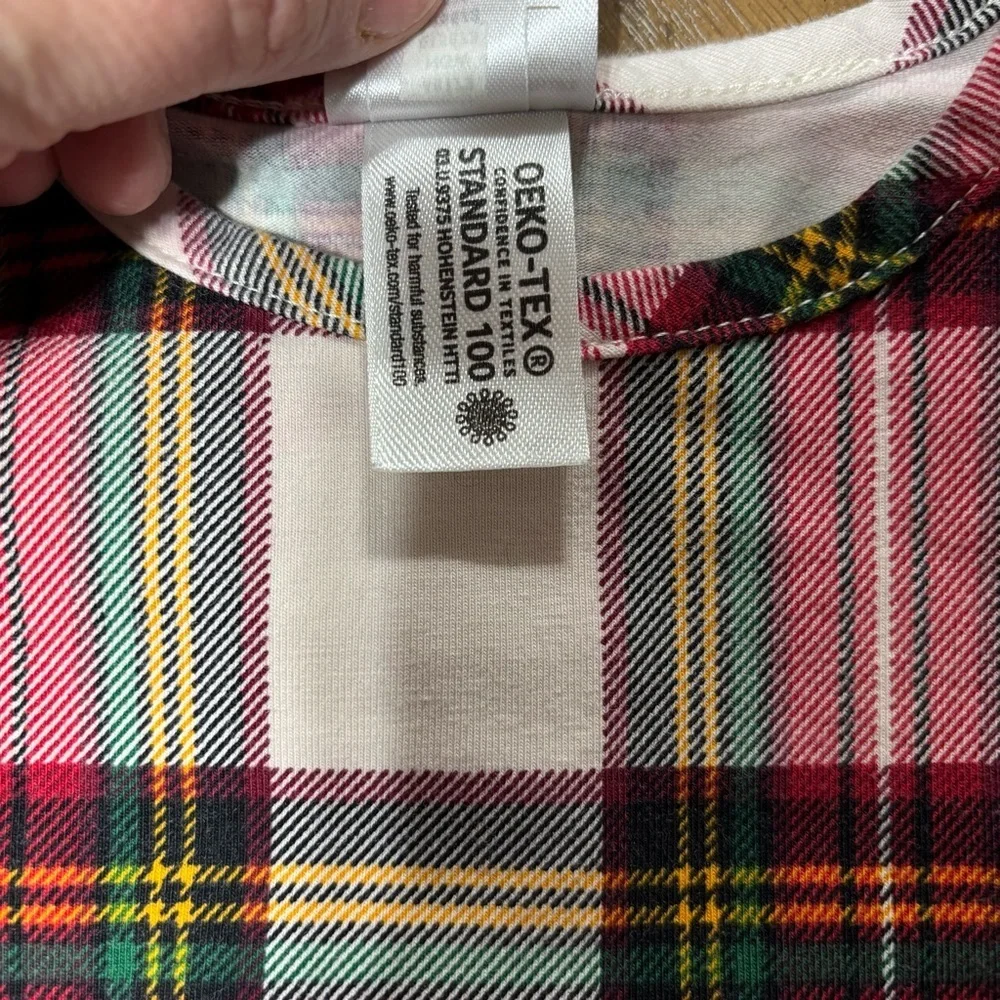 Girls Long Sleeve Red Plaid Hanna Andersson Skater Dress Size 18-24 Months